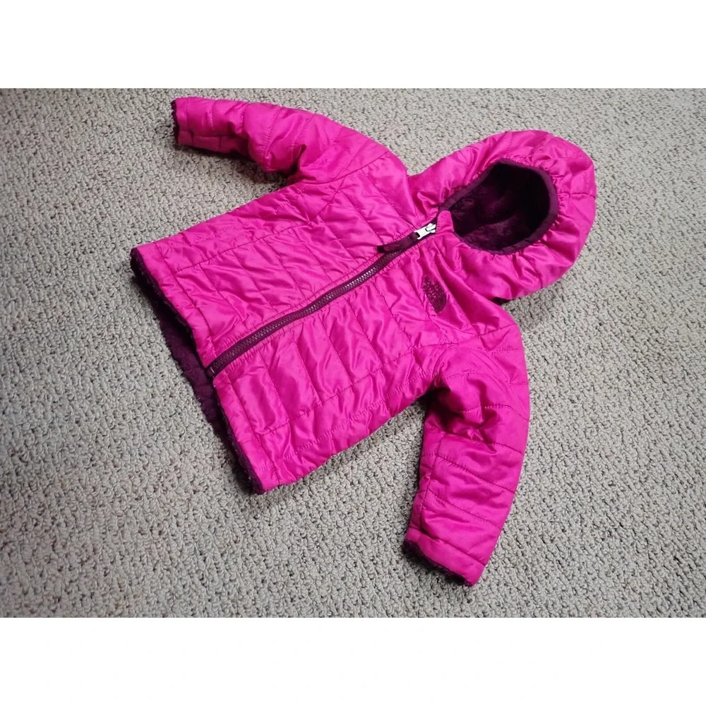 The North‎ Face Reversible Jacket Infant 6-12M Pink Purple Excellent Chimborazo